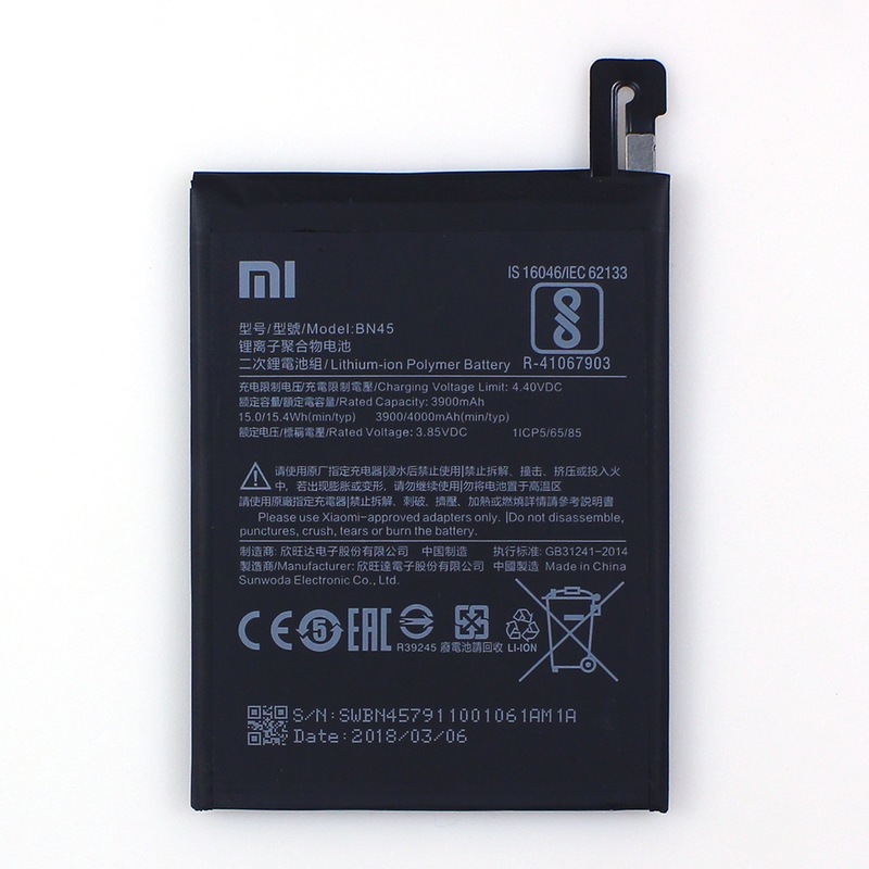 OEM Original Genuine Xiaomi Battery Xiaomi Mi Note 5 , Redmi Note 5 Pro battery BN45 Physical Stock Wholesale Supplier